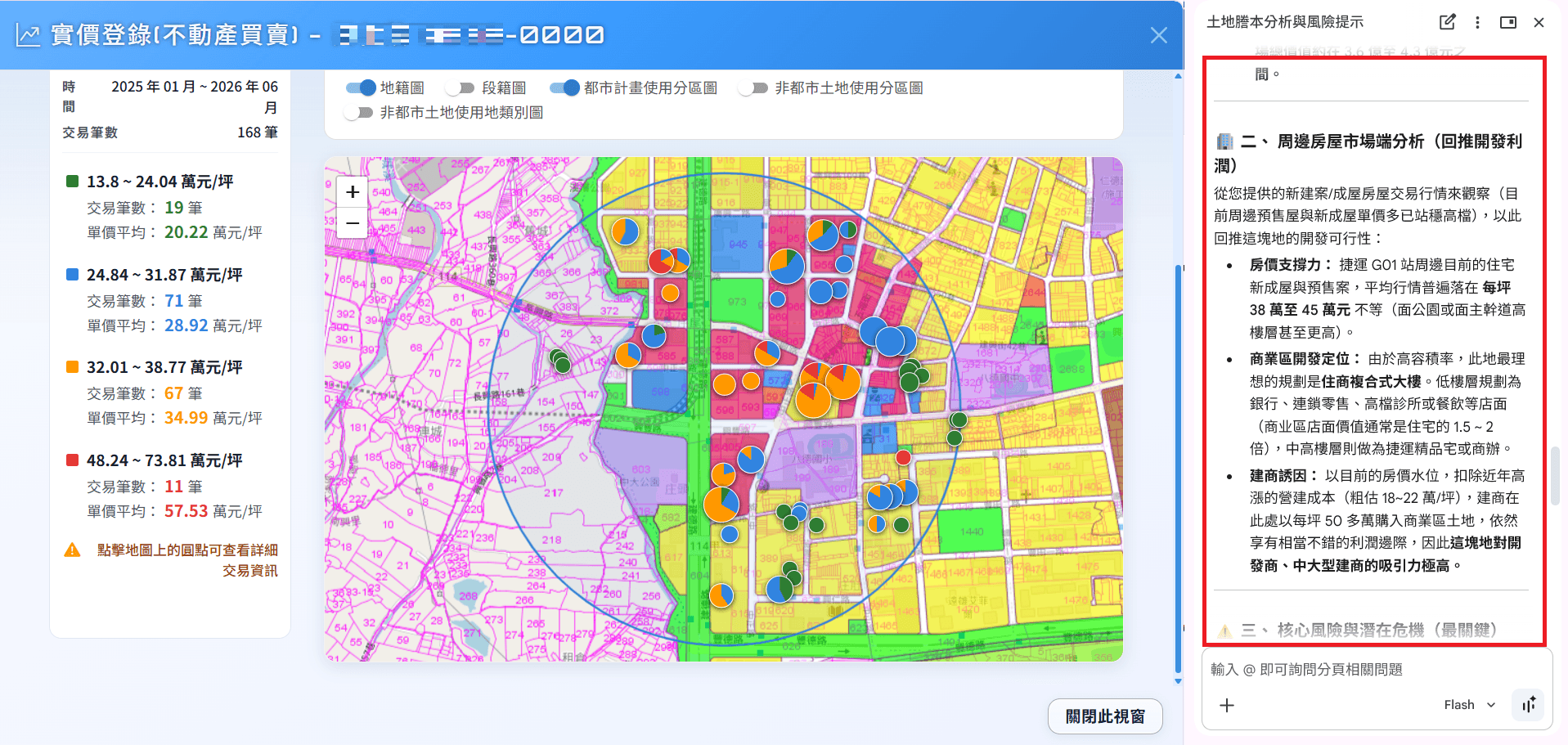 Gemini 整理周邊房屋市場與開發利潤分析